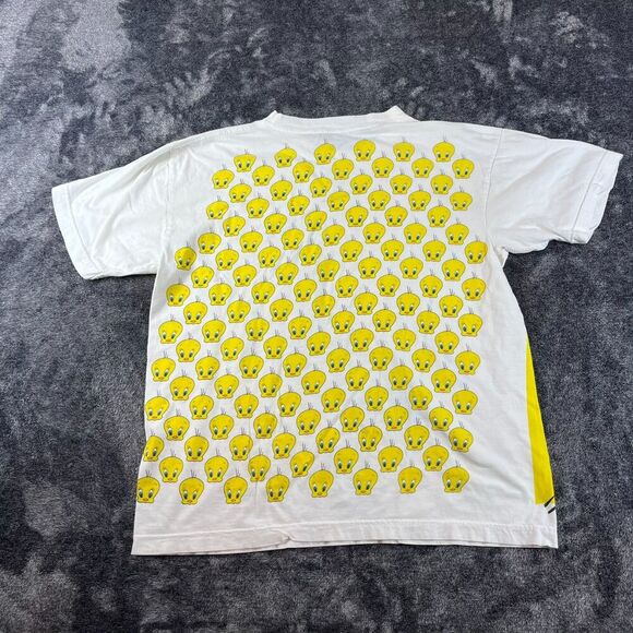 Vtg 90's Looney Tunes Tweety Bird AOP T-Shirt Short Sleeve Sz L/XL* - Picture 7 of 9
